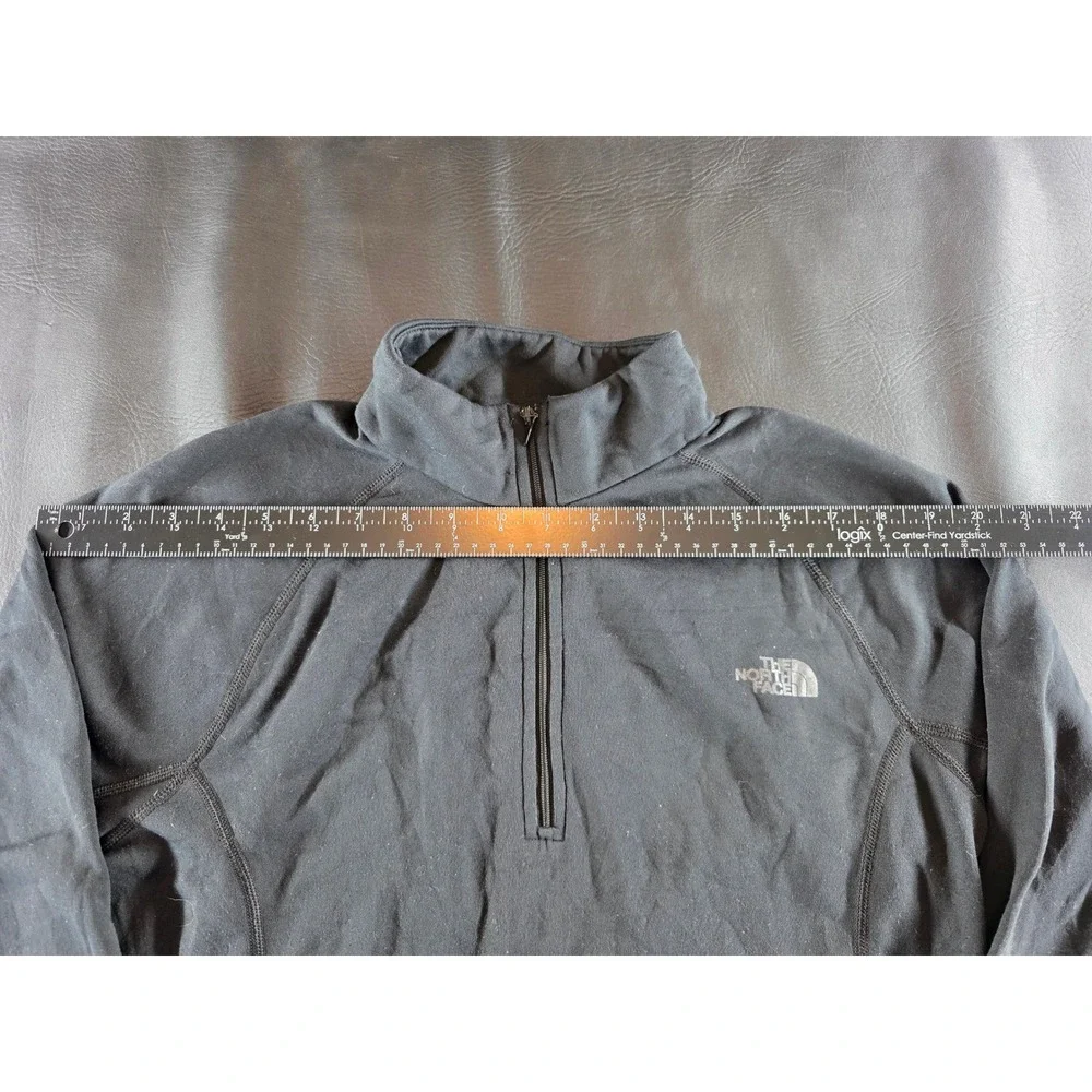 The North Face Mens Black Quarter Zip Pullover Long Sleeve Active Top Size Small